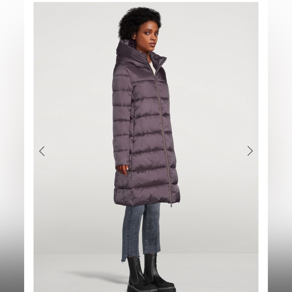 Like New Save the Duck Knee Length "Lightweight" Packable Puffer w Hood - Picture 2 of 8